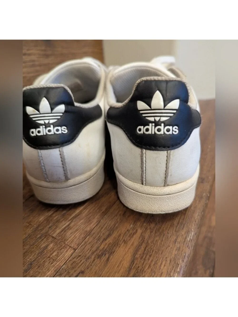 Adidas Superstar Shoes - White and Black Leather Unisex M6/W7